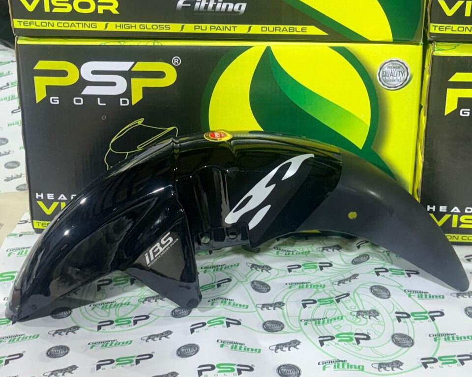 FRONT MUDGUARD SUITABLE FOR GLAMOUR BS6 BLACK-SILVER